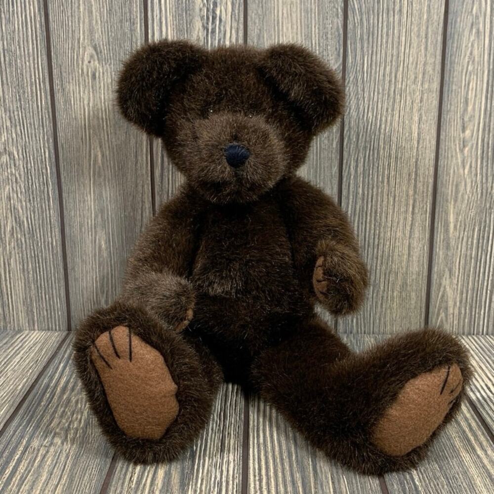 Boyds Bear JB Bean Series Brown Weightedโ Posable Articulated Vintage 90s 16"